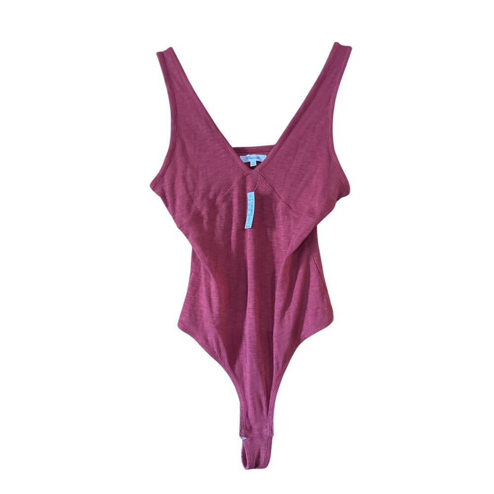 Madewell Women's Ribbed Deep V Bodysuit - XL, NWT ($45 Retail) tank
